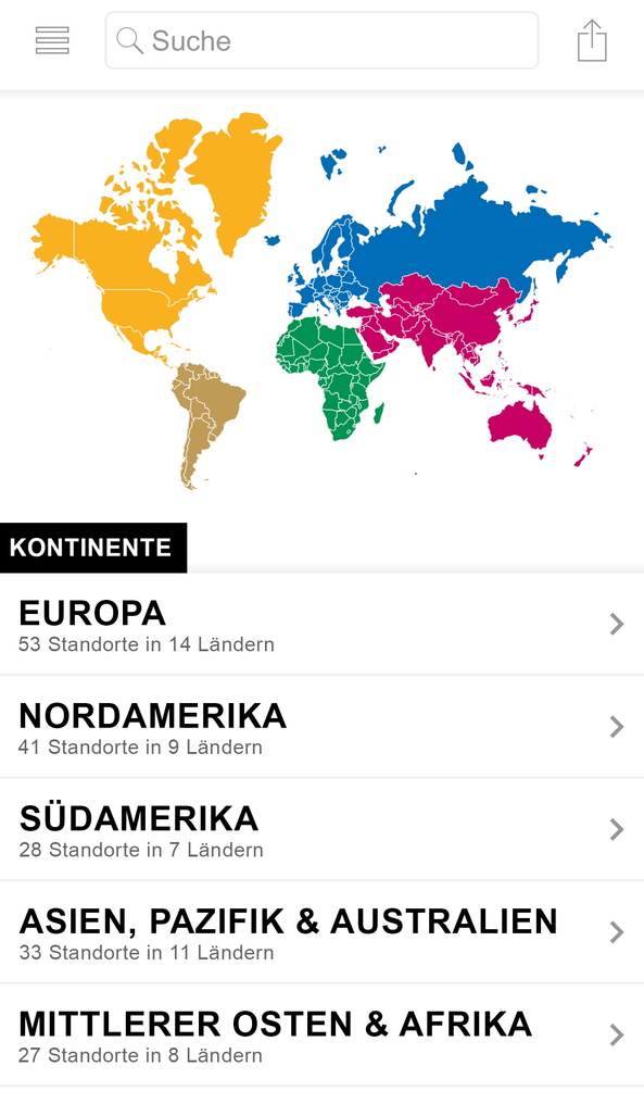 ZF Locations App - Screenshot 1