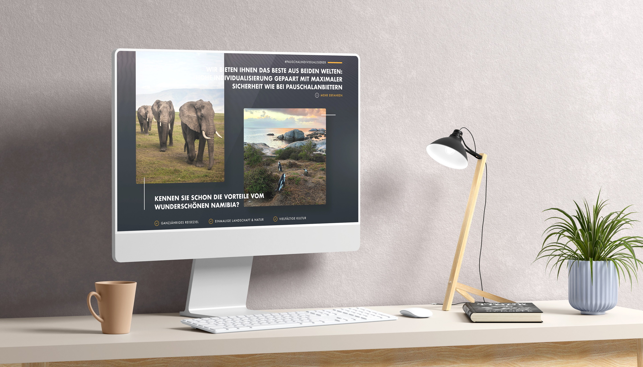 Desktop-Mockup dieser Website