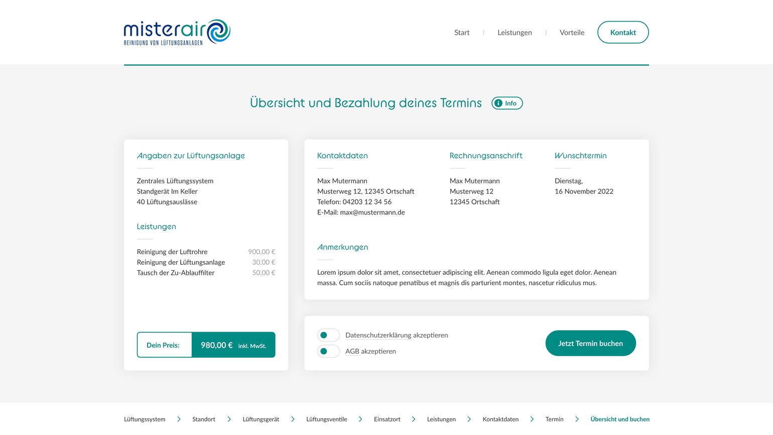 Termin buchen - Prozess 11