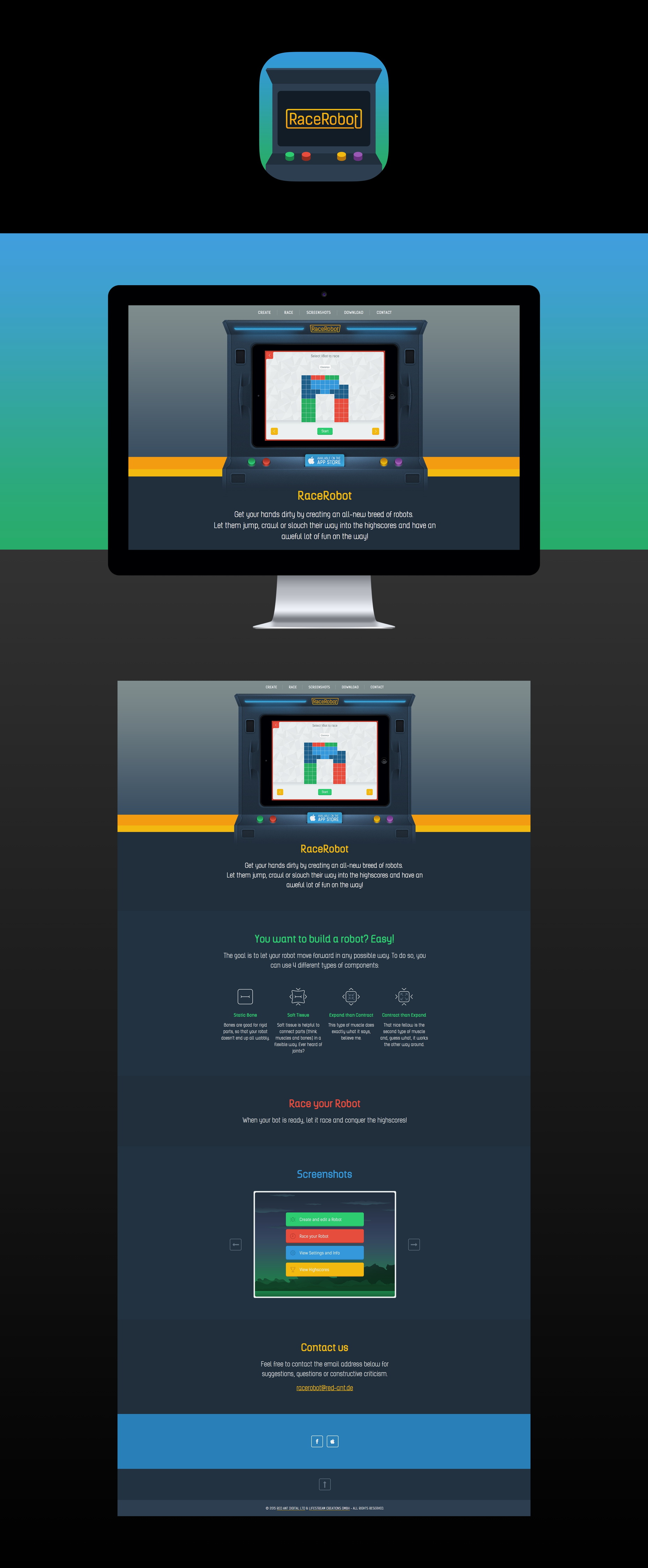 RaceRobot Icon und Landingpage