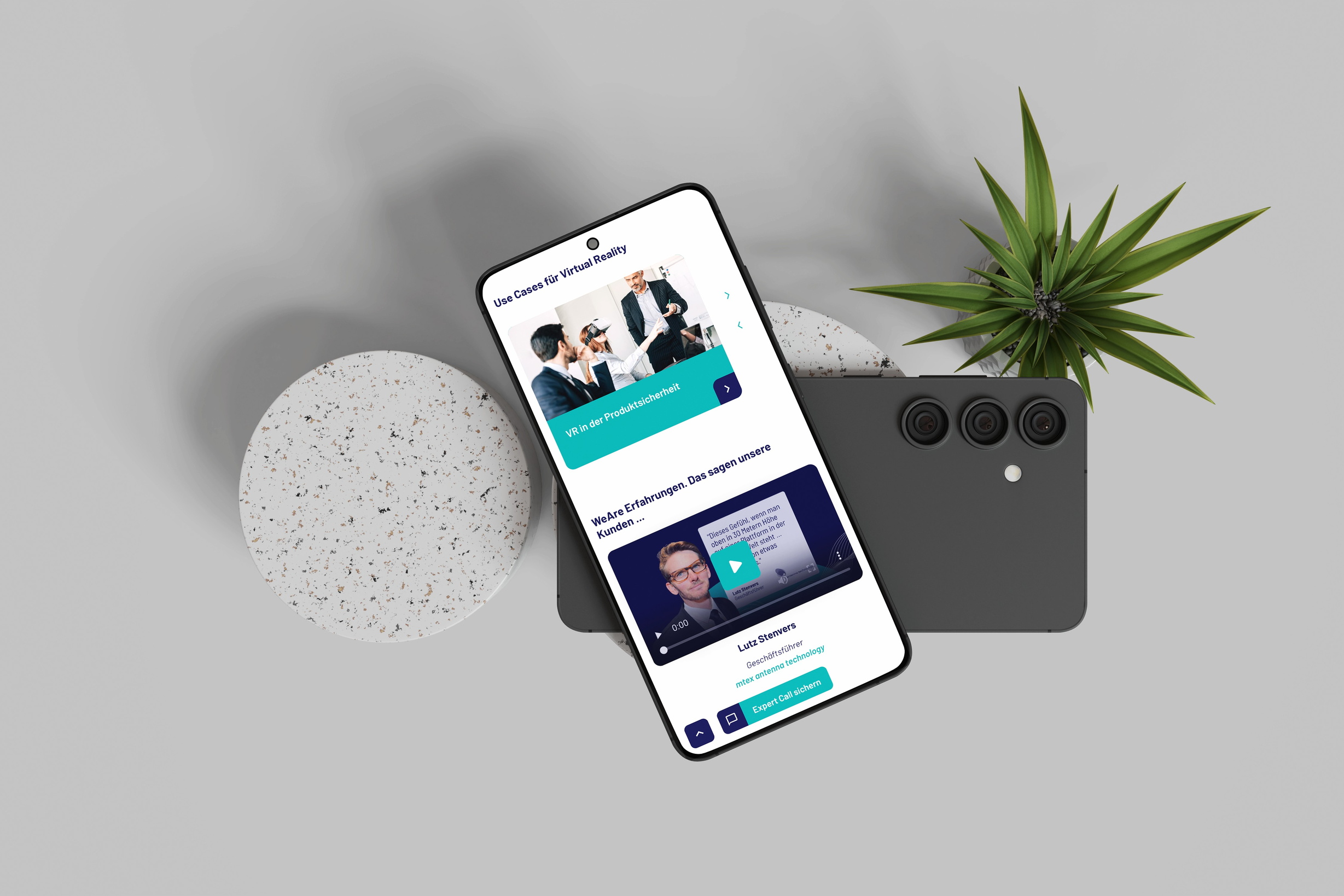 Smartphone-Mockup dieser Website