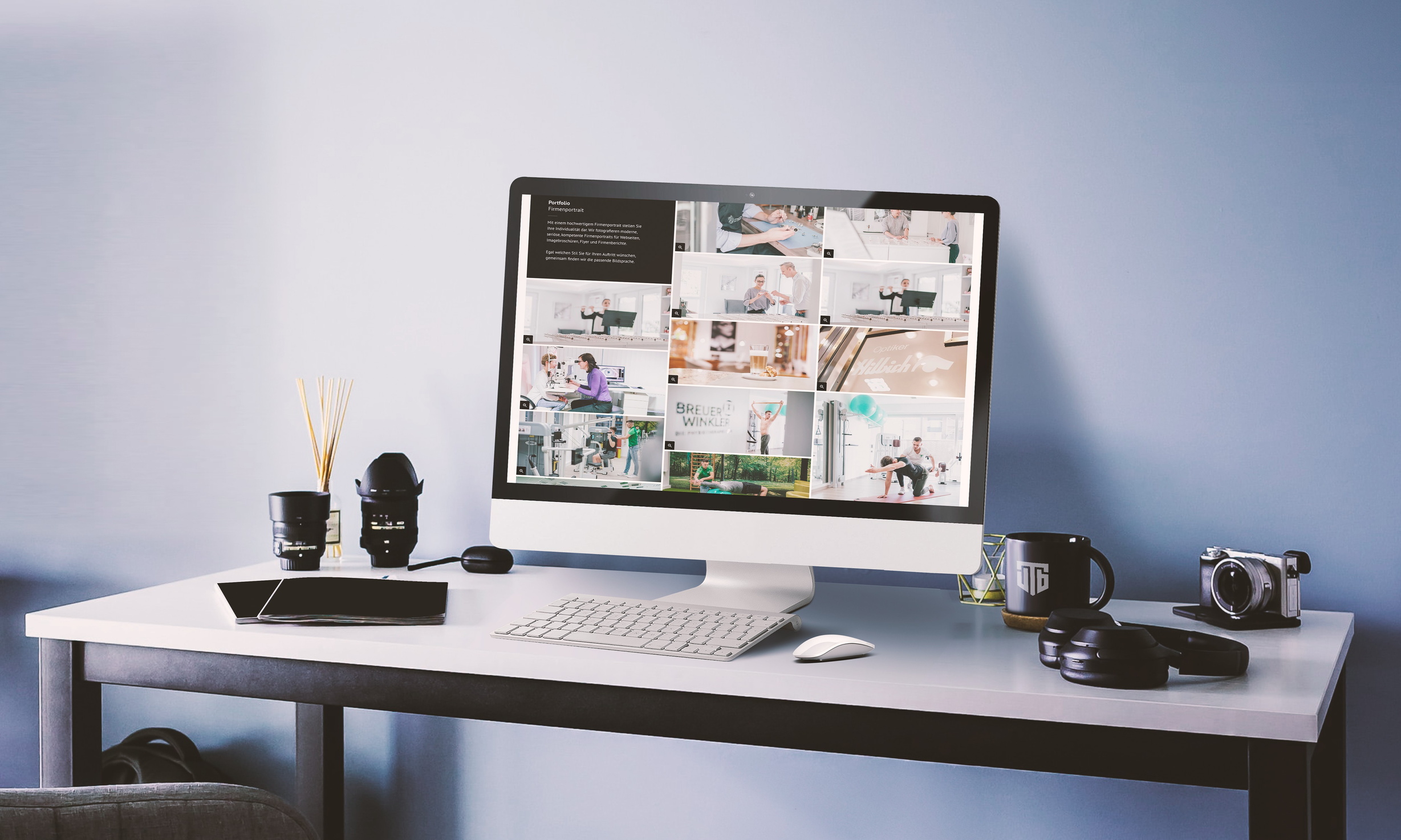 Desktop-Mockup dieser Website