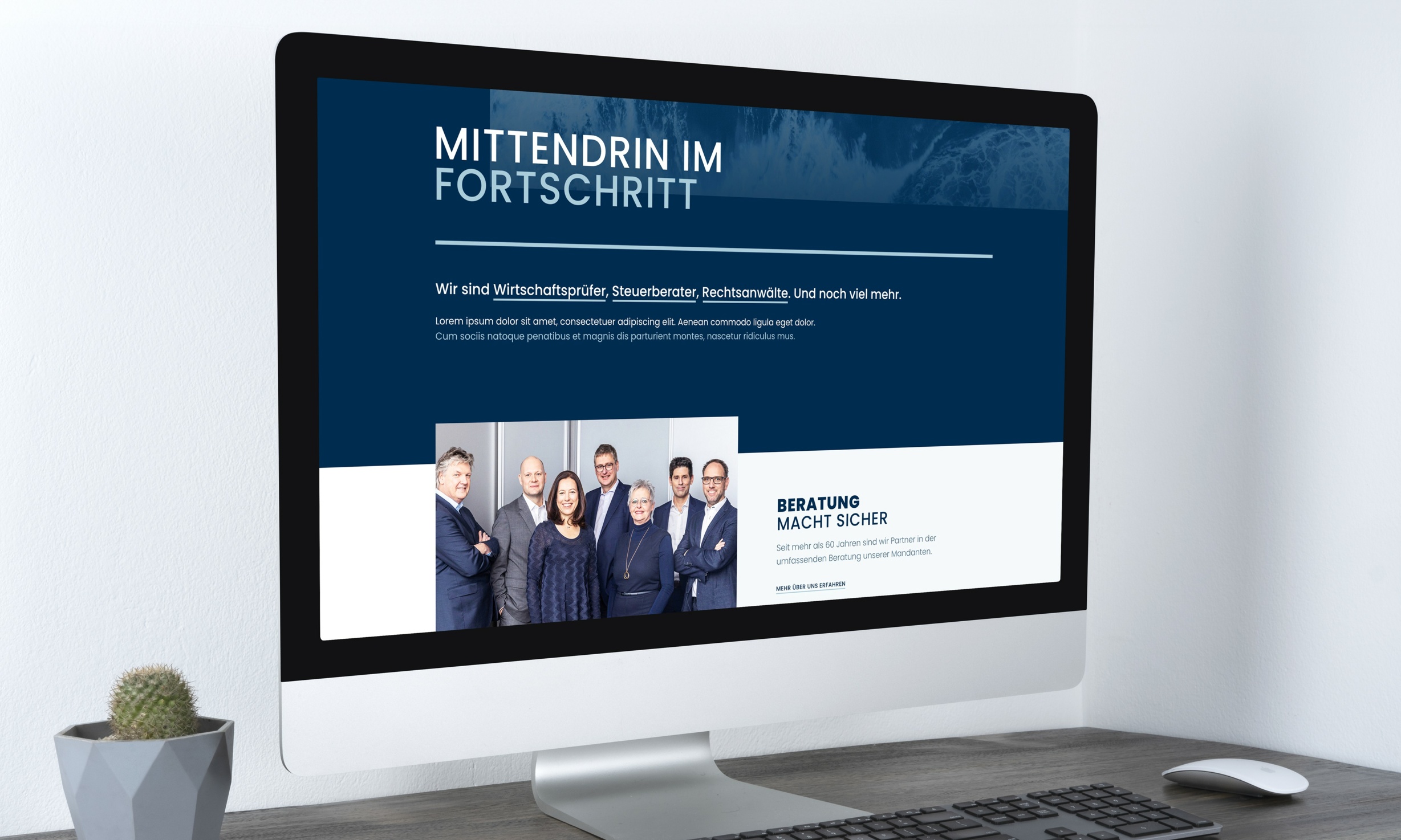 Desktop-Mockup dieser Website