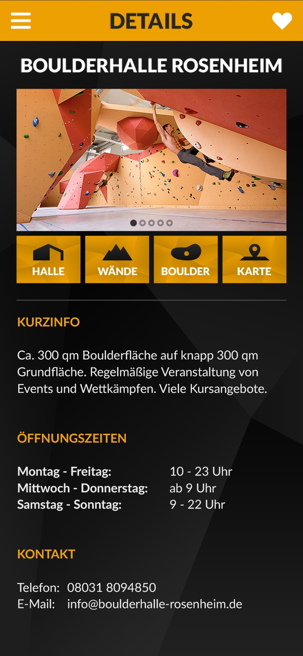 BoulderTime App-Screenshot 2