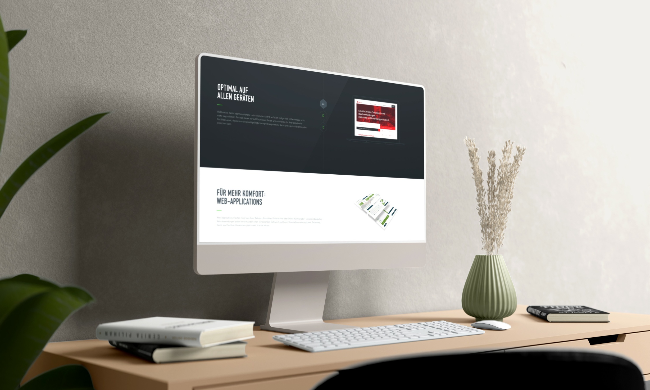 Desktop-Mockup dieser Website